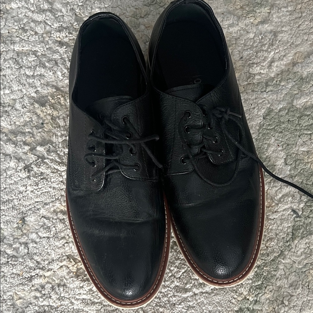 Kenneth Cole Reaction Black Leather Oxfords